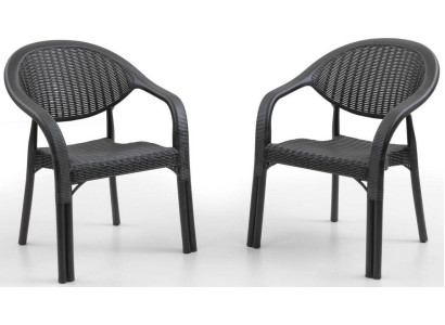 2x Stühle Kunststoff Farben Schwarz Braun Anthrazit Erhältlich