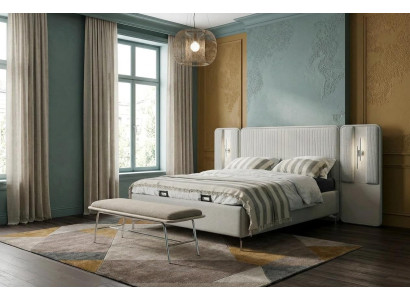 Bett Bank Schlafzimmer Stil modern weiß komfortabel praktisch