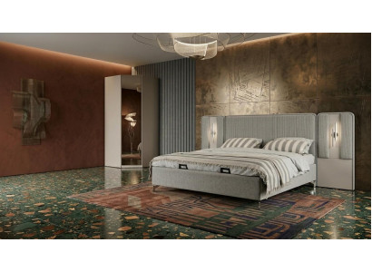 Bett Eckschrank Schlafzimmer Stil modern grau komfortabel bequem