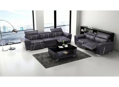 Wohnzimmer 3+2 Set Modern Schwarz Exklusive Sofagarnitur Wohnset