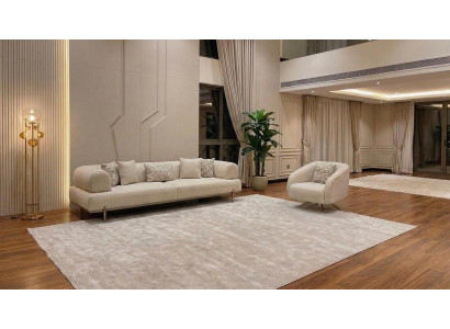 Wohnzimmer Set Sofa Sessel Beige Polstermöbel Luxus Design