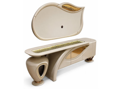 Wohnwand Beige Modern Stil Luxuriös Hochwertig Wohnzimmer Funktional