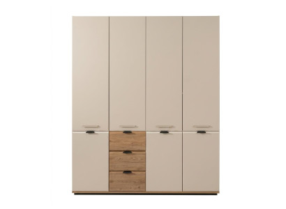 Beiger 4-türiger Kleiderschrank modern Holzschrank Jugendzimmer Schlafzimmer