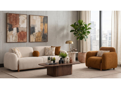 Wohnzimmer Set 3 Sitzer Sofa Sessel Modern Hell Stivoll Elegant