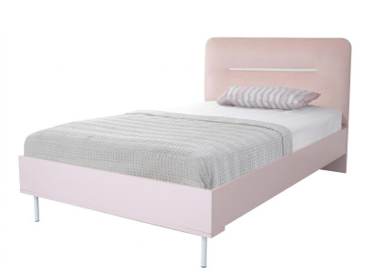 Weiß-rosa Bett weiches Kopfteil Jugendzimmer modern Mädchen Kinderzimmer