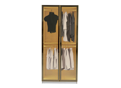 Vitrine Schrank Modern Beige Glas Design Luxus Beleuchtung