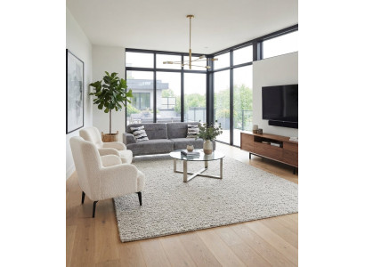Wohnzimmer-Set Schlafsofa Grau 2x Sessel Hoher Rückenlehne Weiß