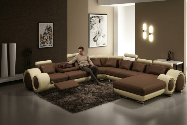 Ledersofa Eckcouch Ecksofa Sofa Couch Polster Leder Sitz Garnitur Wohnlandschaft