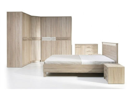 KOMPLETT Bett Kleiderschrank SCHLAFZIMMER SET SCHRANK BETT KOMMODE - CREMONA 3
