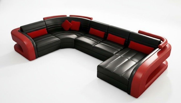 Ledersofa wohnlandschaft couch garnitur polsterecke eckcouch sofa u Form Bergamo