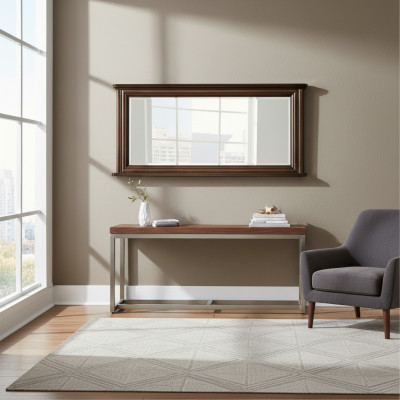 Klassischer Designer Echten Holz Rahmen XXL Spiegel 157x71 Spiegel - Model W-L1
