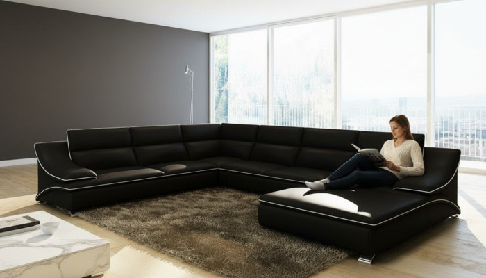 Ledersofa Couch Sofagarnitur Neu 3+2+1 Sitzer Garnitur Design Modern Sofa