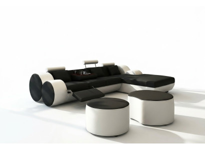 DESIGNER LEDERSOFA GARNITUR ECKCOUCH LEDER ECKSOFA WOHNLANDSCHAFT LEDERCOUCH