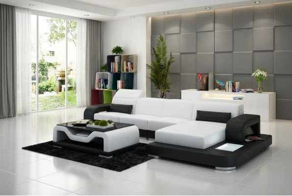 Ledersofa Couch Wohnlandschaft Ecksofa Eck Garnitur Design Modern Sofa