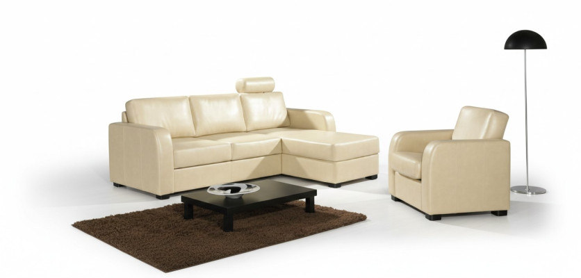 Ecksofa Sofa Couch Leder Textil Stoff Wohnlandschaft Garnitur Polster Ecke CAPRI