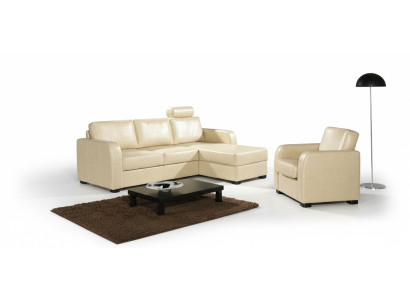 Ecksofa Sofa Couch Leder Textil Stoff Wohnlandschaft Garnitur Polster Ecke CAPRI