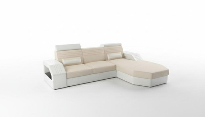 Designer Sofa Couch Ecksofa Leder Stoff Textil Polster Garnitur Wohnlandschaft