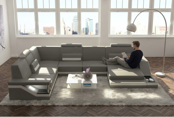 Designer U-Form Couch Ecksofa Polster Garnitur Eckgarnitur Sofa Wohnlandschaft