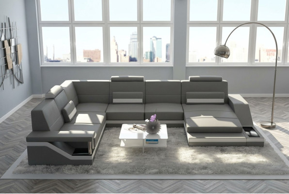 Designer U-Form Couch Ecksofa Polster Garnitur Eckgarnitur Sofa Wohnlandschaft