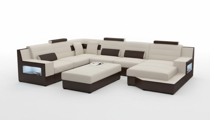 Wohnlandschaft Ecksofa Sofa Couch Polster Garnitur Ledersofa Schlafsofa