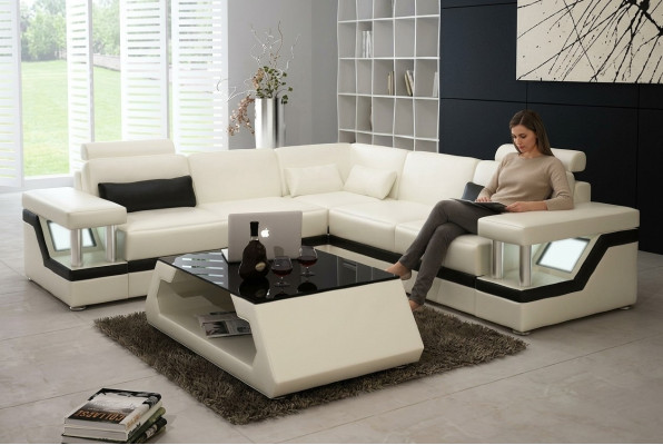 Wohnlandschaft Ecksofa Sofa Couch Ecksofa Polster Eck Garnitur Leder Couchen