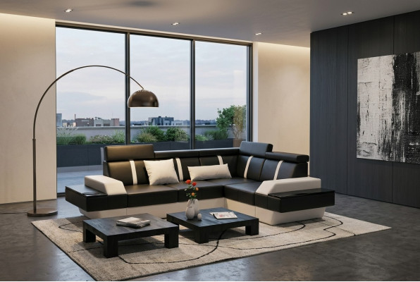 Designer Wohnlandschaft Eckcouch Neu Couch Sofa Polster Ledersofa Sofas Garnitur