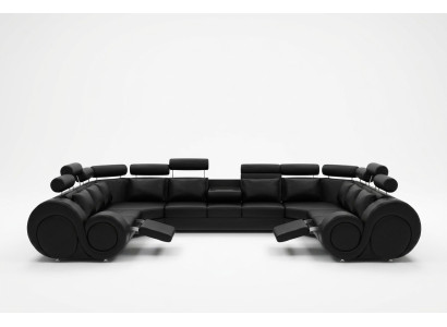 Ecksofa Ledersofa Polster Couch XXL Big Wohnlandschaft Ledersofa Sofa Berlin 6