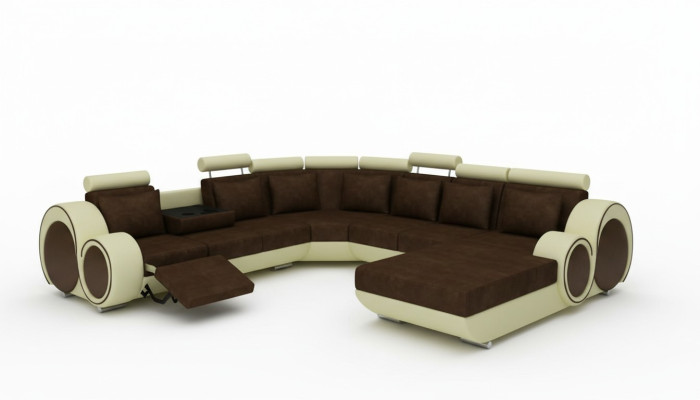 TEXTIL SOFA XXL WOHNLANDSCHAFT STOFF COUCH BIG SOFA POLSTERECKE ECKSOFA NEU