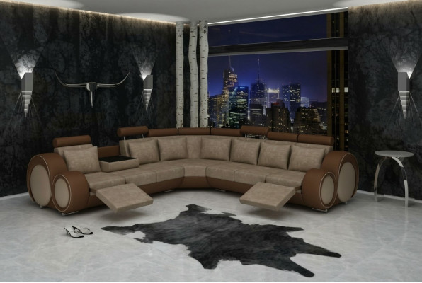 TEXTIL SOFA DESIGNERSOFA COUCH ECKSOFA WOHNLANDSCHAFT ECK NEU GARNITUR LEDER !!!