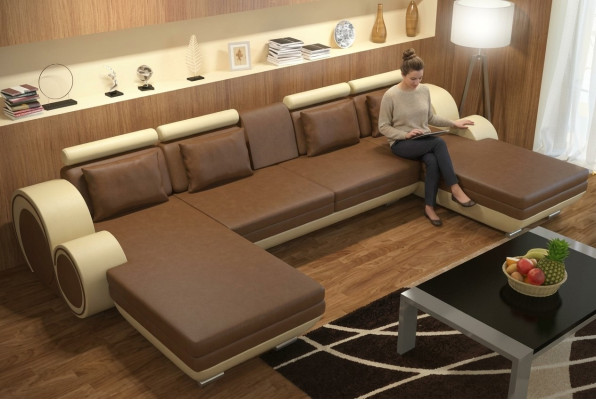 Wohnlandschaft Couch Polster Sofa Sitz Ecke Eck Wohnlandschaft Garnitur BERLIN