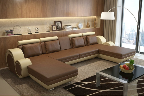 Wohnlandschaft Couch Polster Sofa Sitz Ecke Eck Wohnlandschaft Garnitur BERLIN