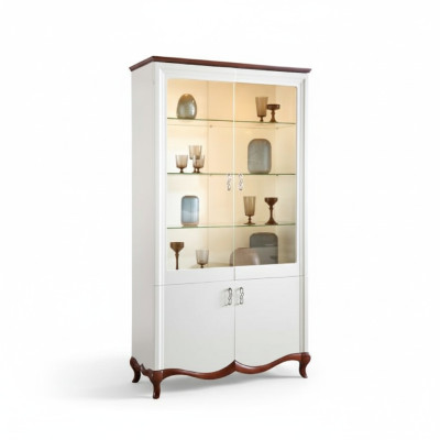 Massivholz Echtholz Handarbeit Klassische Vitrine Vitrinen Schrank Vitrinen MIW2
