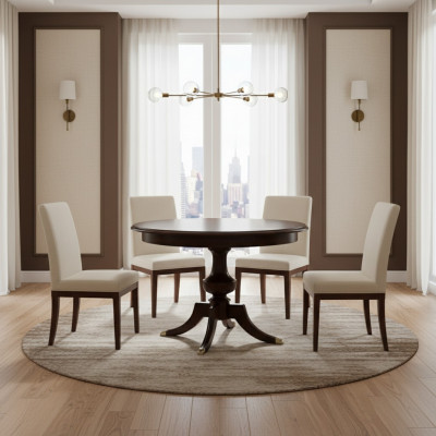 Esstisch Tisch Tische Echtholz Holztisch Klassischer Barock Rundtisch Esszimmer