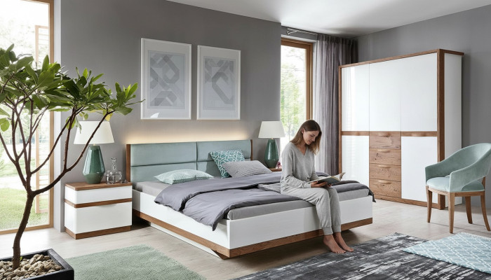 Klassisches Bett Betten Ehebett Doppelbett Holzbett Landhaus - Model CM-B4