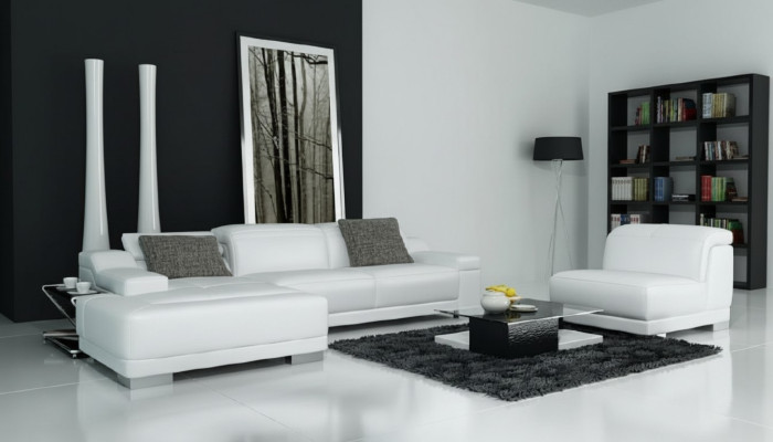 Wohnlandschaft Polster Ecke Eck Sofa Couch Garnitur Landschaft Leder Neu / 2711B