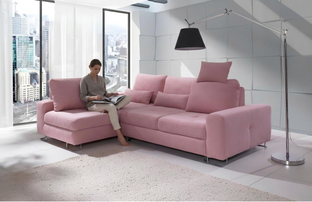 Ecksofa Wohnlandschaft Polster mit Bettfunktion Sofa Ecksofa Couch Ecke Garnitur