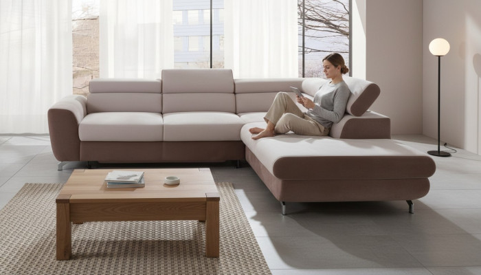 Ecksofa Wohnlandschaft Sofa mit Bettfunktion Ecksofa Couch Ecke Polster Garnitur