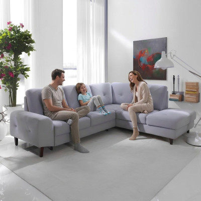 Ecksofa Wohnlandschaft Stoff Textil Sofa Ecksofa Couch Ecke Polster Garnitur