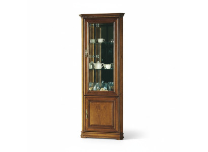 Klassischer Vitrine Vitrinenschrank Eckschrank Schrank Massiv Sammler Vitrinen