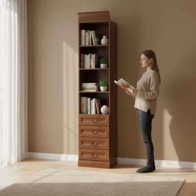 Klassische Schränke Schrank Schrankwand Bücherregal Regal Vitrine - Model BA-6