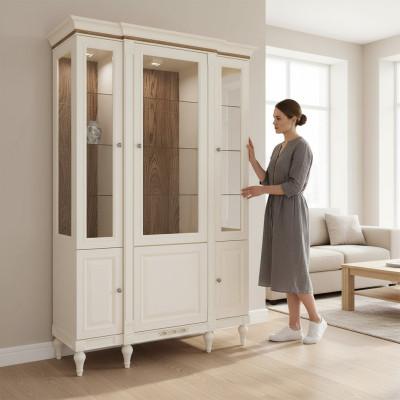 Klassische Vitrine Kommoden Vitrinen Vitrinenschrank Schrank Glasschrank Bücher