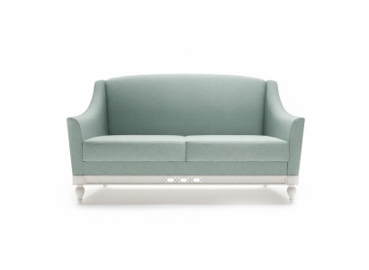 Chippendale Sofa 2 Sitzer Landhaus Stoffsofa mit Holz Designer Garnitur FL-2Siz