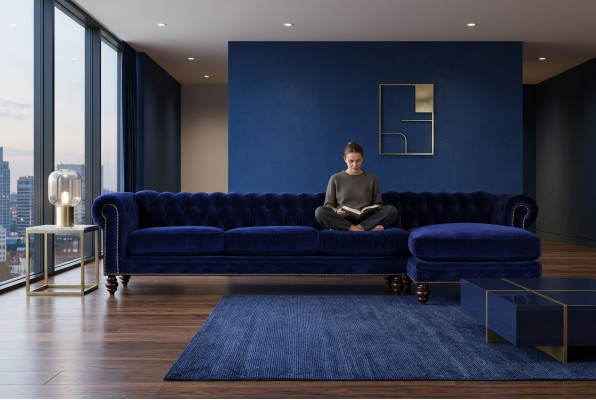 400cm Bix XXL Couch Polster Sitz Garnitur Textil Leder Sofa Chesterfield 2016060