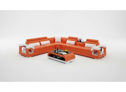 Sofa Ledersofa Couch Wohnlandschaft Eck Ecksofa Modern Design Garnitur