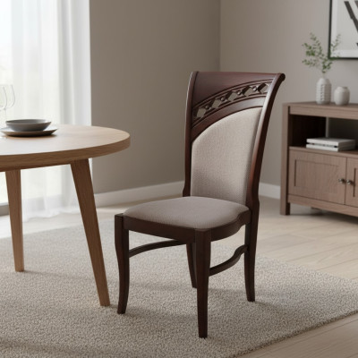 MASSIVHOLZ HOLZ STOFF STUHL MODERN DESIGNER ESSZIMMERSTUHL KÜCHE DEKORATIVE