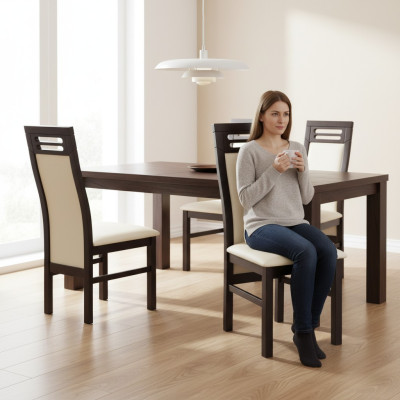 MASSIVHOLZ HOLZ STUHL MODERN DESIGNER LANGE ESSZIMMERSTUHL KÜCHE DEKORATIVE