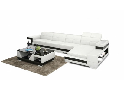 Sofa Ledersofa Couch Wohnlandschaft Eck Modern Ecksofa Design Garnitur