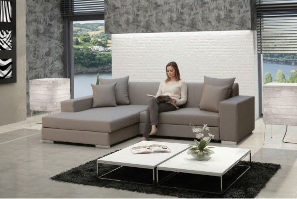 Sofa Schlafsofa Designer Sofas mit Bettfunktion Ecksofa Couch NEU + Bettkasten