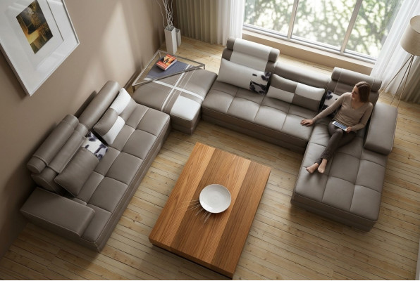 Elegantes U-Form-Designer-Ecksofa Perfekte Synthese von Stil und Komfort