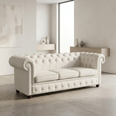 Sofa Couch Polster Garnitur Sitz Sofas Couchen Chesterfield 3 Sitzer NAPOLI III